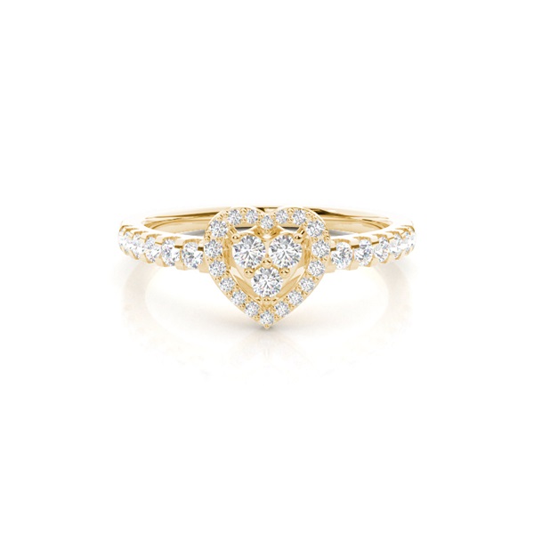 4 Prong Setting Round Diamond Cluster Ring