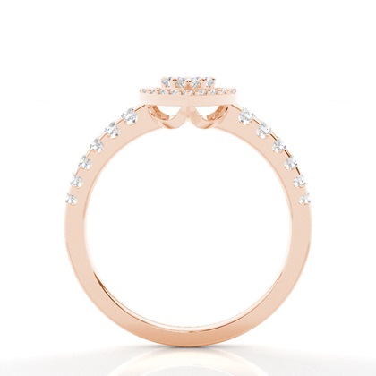 Runder Mehrfachdiamant Ring in einer Pavefassung