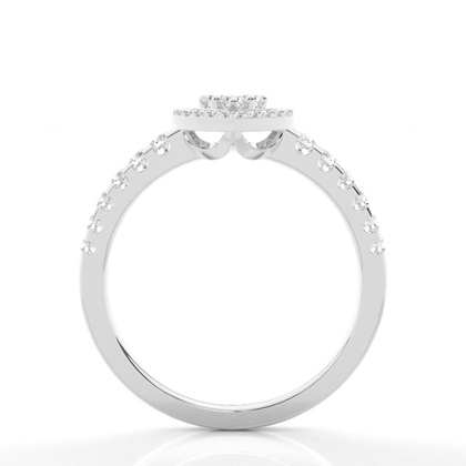 Runder Mehrfachdiamant Ring in einer Pavefassung