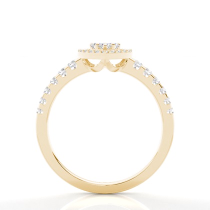 Runder Mehrfachdiamant Ring in einer Pavefassung