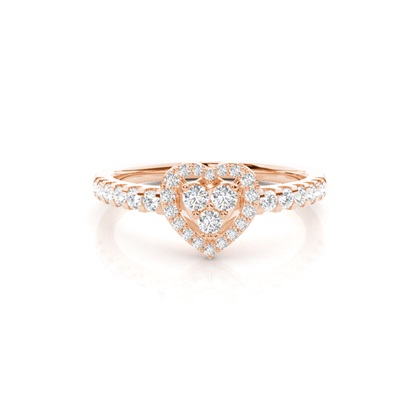 4 Prong Setting Round Diamond Cluster Ring