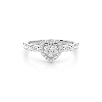 4 Prong Setting Round Diamond Cluster Ring