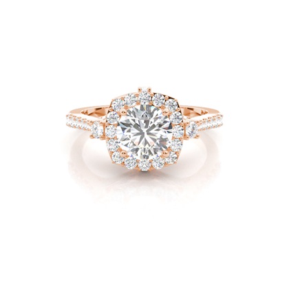 Rose Gold Side Stone Diamond Engagement Rings