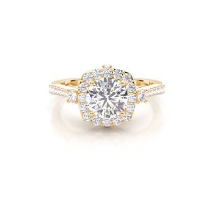 Yellow Gold Side Stone Diamond Engagement Rings