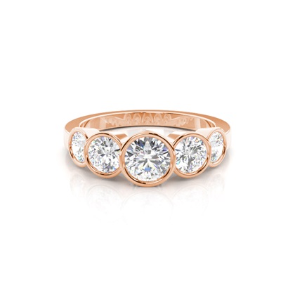 Rose Gold 5 Stone Diamond Rings