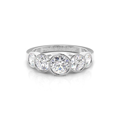Full Bezel Setting Plain Five Stone Ring