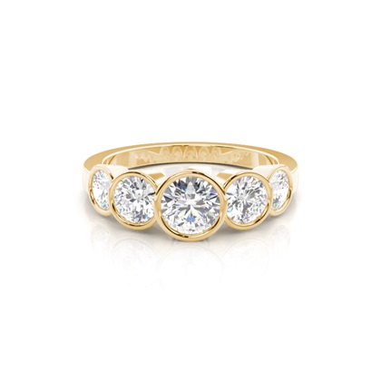 Yellow Gold 5 Stone Diamond Rings