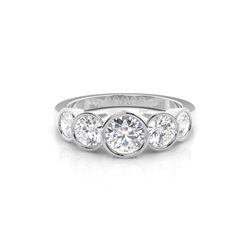 Full Bezel Setting Plain Five Stone Ring