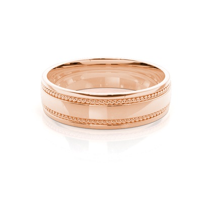 Rose Gold Men's Contemporary Wedding Rings 