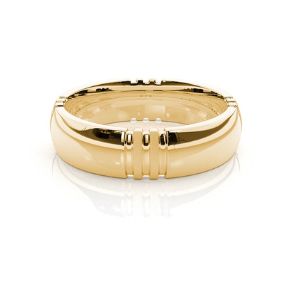 Yellow Gold Men's Contemporary Wedding Rings