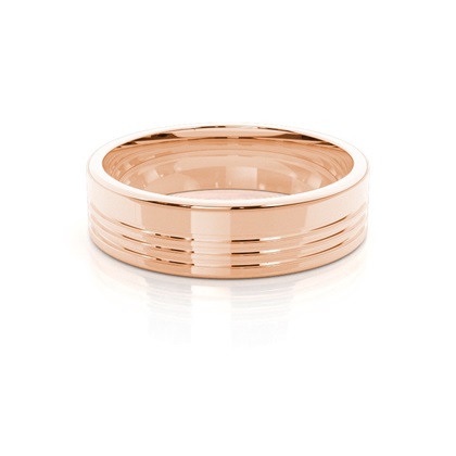 Rose Gold Men's Contemporary Wedding Rings 