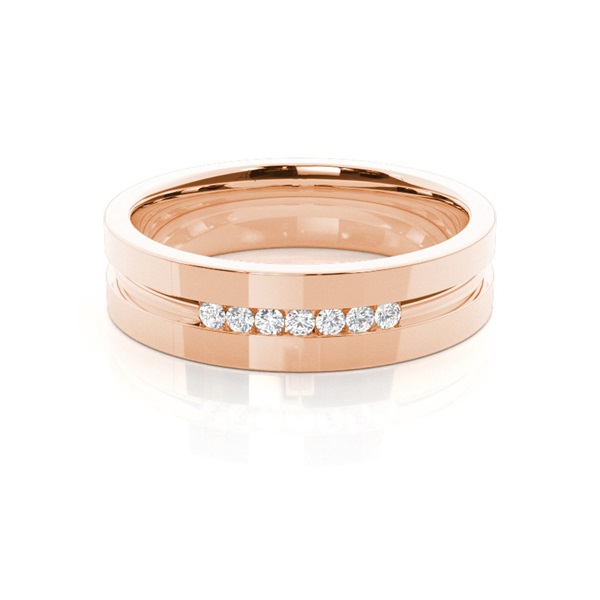 5.60 Studded Flat Profile Mens Diamond Wedding Band