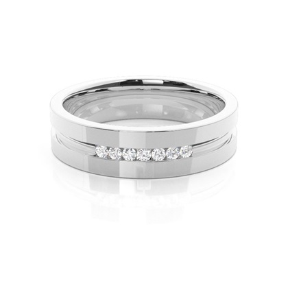 5.60 Studded Flat Profile Mens Diamond Wedding Band