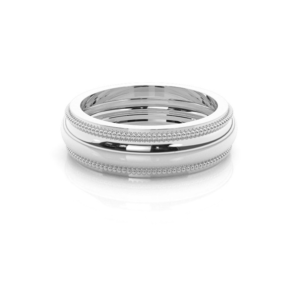 6.00mm Milgrain Profile Slight Comfort Fit Plain Wedding Band