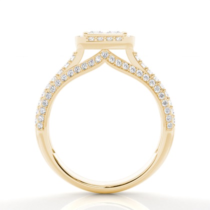 Yellow Gold Cluster Engagement Rings