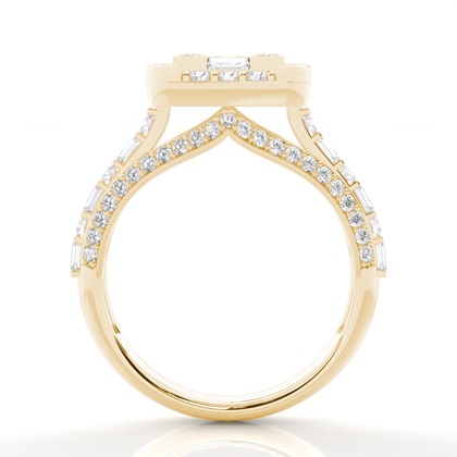 Yellow Gold Cluster Engagement Rings