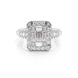Halb Eternity Diamant Ring in einer Balkenfassung