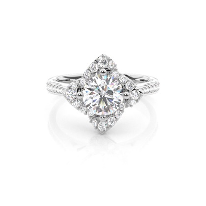 Round Diamond Halo Diamond Engagement Rings