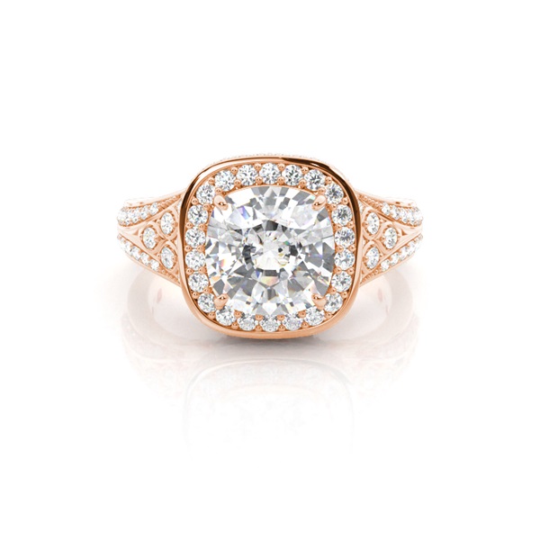 Rose Gold Cushion Diamond Engagement Ring