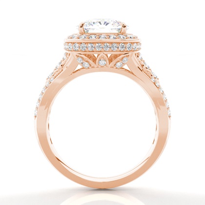 Rose Gold Cushion Diamond Engagement Ring