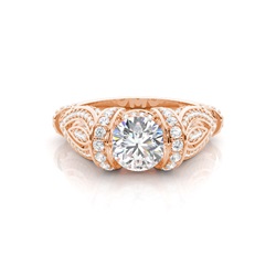 Tension Setting Studded Engagement Ring