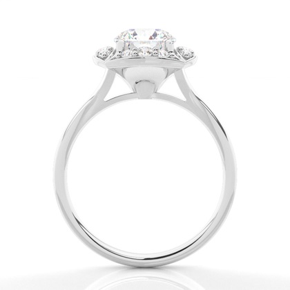 4 Prong Setting Plain Halo Engagement Ring