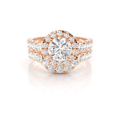 Rose Gold Bridal Set Diamond Engagement Rings