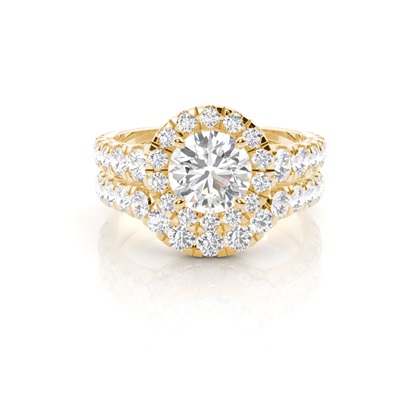 Yellow Gold Bridal Set Diamond Engagement Rings