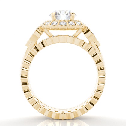 1.00 Carat Yellow Gold Bridal Engagement and Wedding Bands Ring Sets