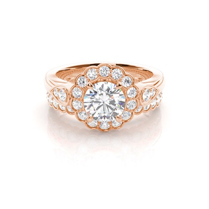 Rose Gold Bridal Set Diamond Engagement Rings
