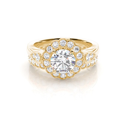 Yellow Gold Bridal Set Diamond Engagement Rings