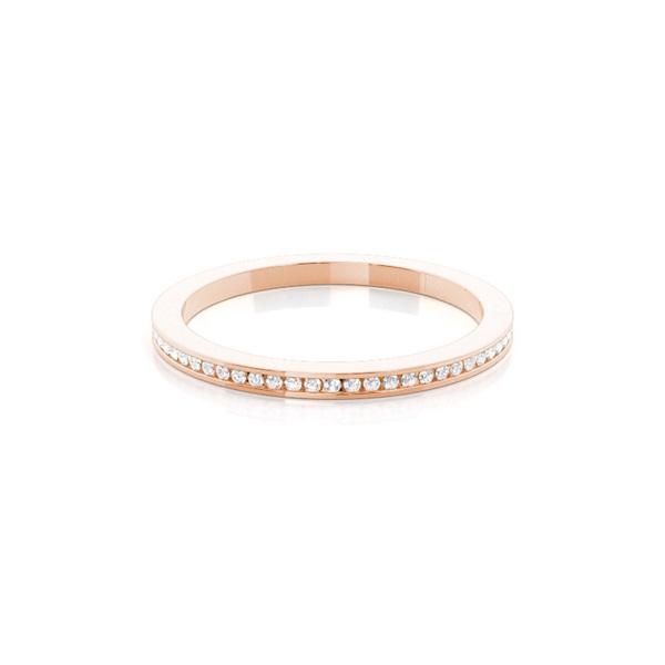 Channel Setting Round Diamond Three Quarter Eternity Ring