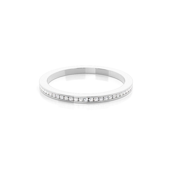 Channel Setting Round Diamond Three Quarter Eternity Ring