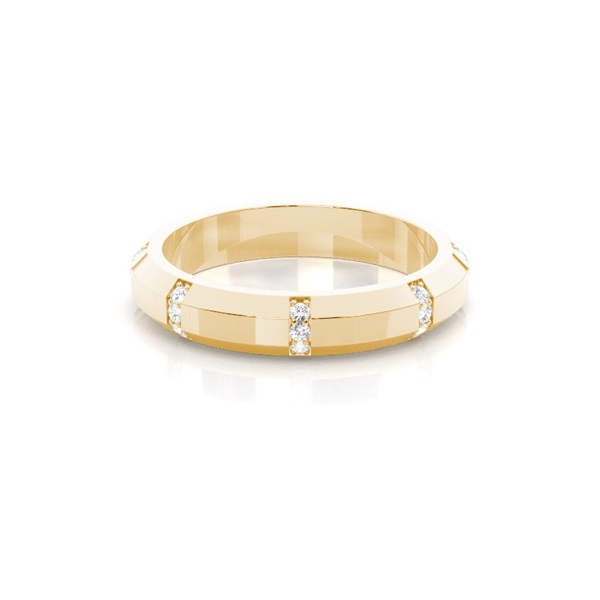 3.40mm Studded Slight Comfort Fit Diamond Wedding Band