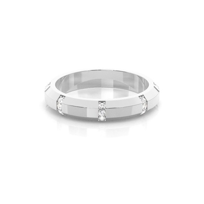 3.40mm Studded Slight Comfort Fit Diamond Wedding Band