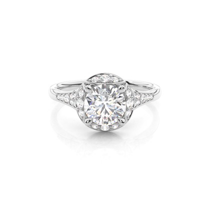 Round Diamond Halo Diamond Engagement Rings