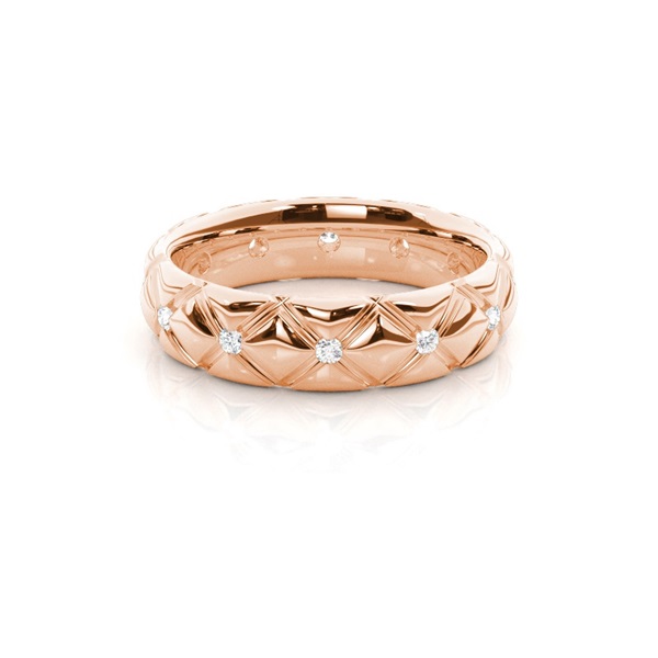 5.10mm Studded Slight Comfort Fit Diamond Wedding Band