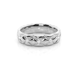 5.10mm Studded Slight Comfort Fit Diamond Wedding Band