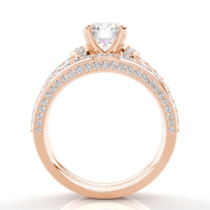 1.00 Carat Rose Gold Bridal Engagement and Wedding Bands Ring Sets