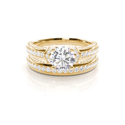 Yellow Gold Bridal Set Diamond Engagement Rings