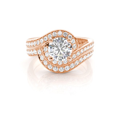 Rose Gold Bridal Set Diamond Engagement Rings
