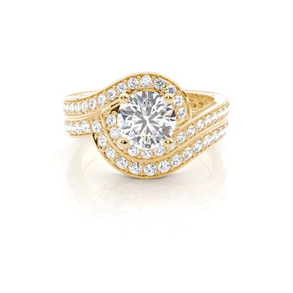 Yellow Gold Bridal Set Diamond Engagement Rings