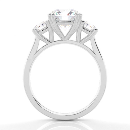 4 Prong Setting Studded Three stone Ring