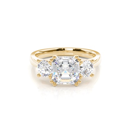 Yellow Gold Three Stone Diamond Rings
