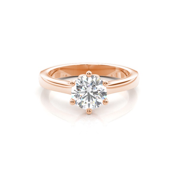 6 Prong Setting Plain Engagement Ring