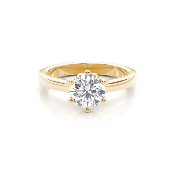 6 Prong Setting Plain Engagement Ring