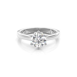 6 Prong Setting Plain Engagement Ring