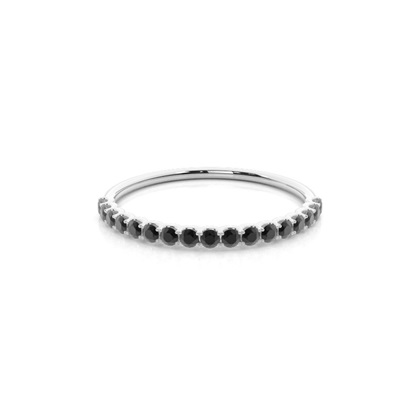 Half Eternity Black Diamond Ring