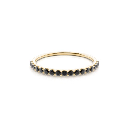 Half Eternity Black Diamond Ring