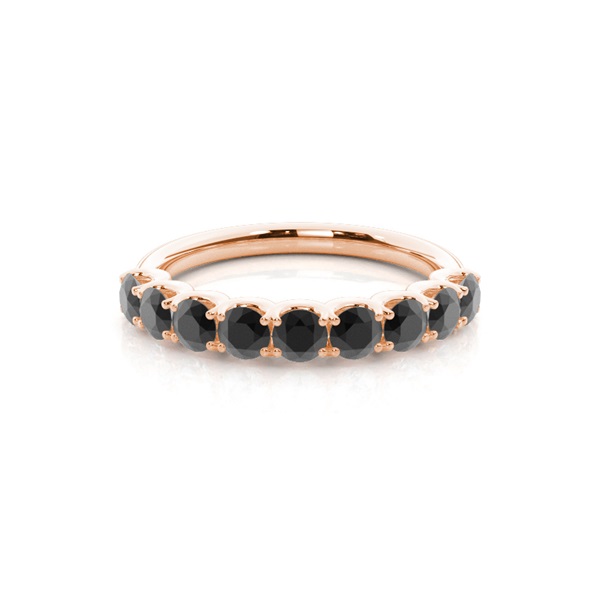 Half Eternity Black Diamond Ring
